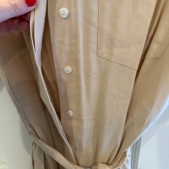 Rag and Bone SelmaShort-Sleeve Shirt Dress in Beige - Picture 7 of 7